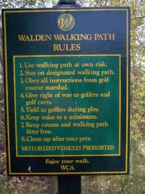 Walking Path Rules sign